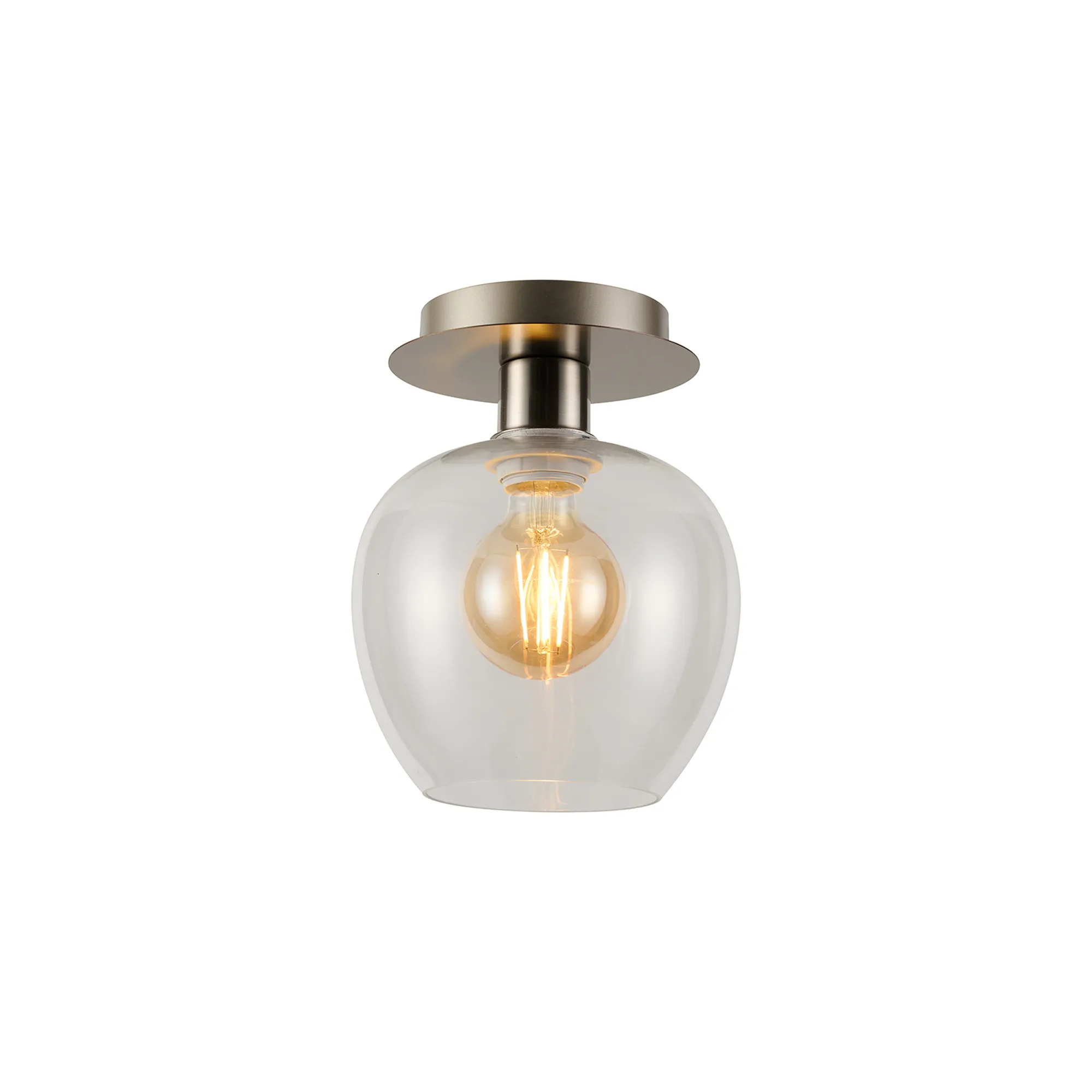 Lori Satin Nickel Ceiling Lights Deco Flush Fittings